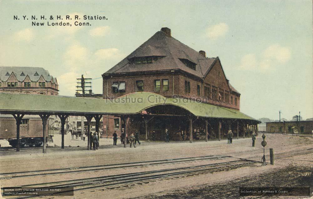 Postcard: New York, New Haven & Hartford Railroad Station, New London, Connecticut